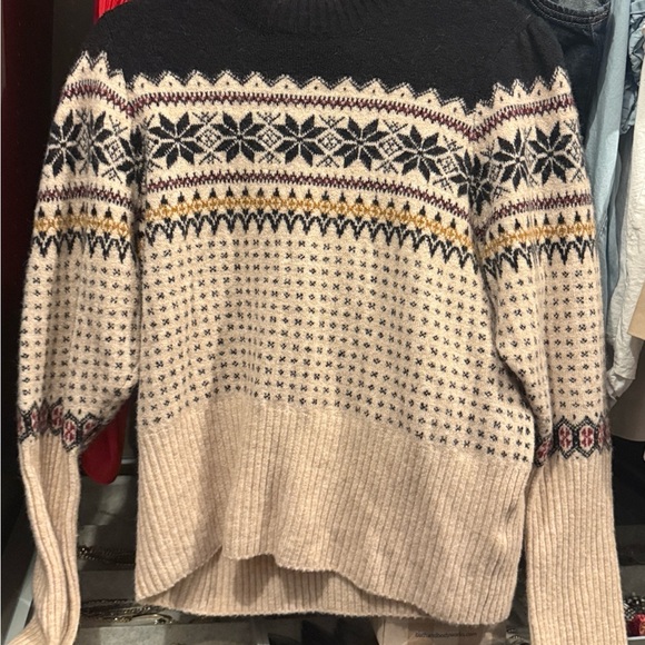 J. Crew Black and Cream Fair Isle Sweater - Picture 7 of 7
